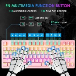 MAMBASNAKE x ZIYOU LANG Wired K2 Pink blue Switch gaming keyboard and 