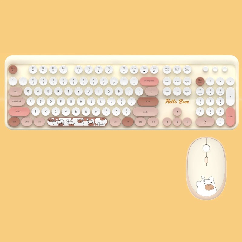 MOFii Hello Bear 2.4G Wireless Keyboard and Mouse Combo Plug and Play MOFii Hello Bear 2.4G Wireless Keyboard and Mouse Combo Plug and Play