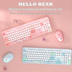 MOFii Hello Bear 2.4G Wireless Keyboard and Mouse Combo Plug and Play 
