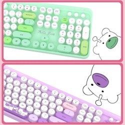 MOFii Hello Bear 2.4G Wireless Keyboard and Mouse Combo Plug and Play 