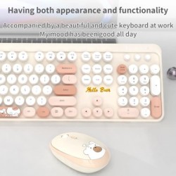 MOFii Hello Bear 2.4G Wireless Keyboard and Mouse Combo Plug and Play 