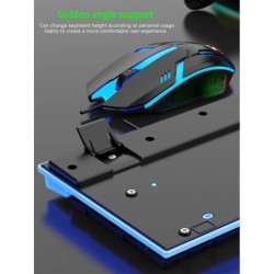 Cool light wired keyboard and mouse set, mechanical feel, floating hig