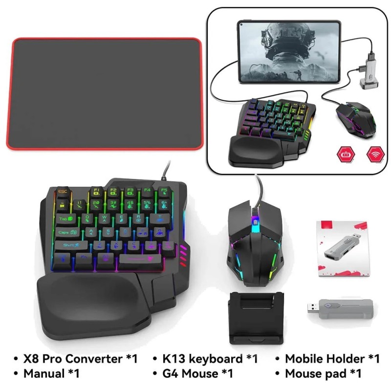 5 in 1 Keyboard Mouse Gaming Converter Bluetooth-Compatible 5.3 for PU