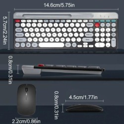 2.4Ghz BT 2 Mode Keyboard and Mouse Combo Ergonomic Multi-Device Keybo