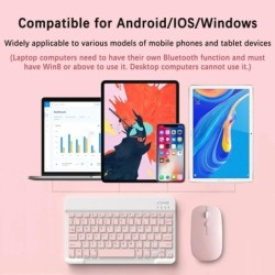 Bluetooth Keyboard Mouse For iPad Mac Android Phone Tablet Slim Office