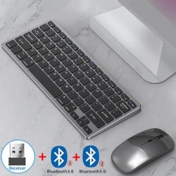 Portable Ergonomic Silent Wireless Keyboard Mouse Combo 2.4G Dual Mode