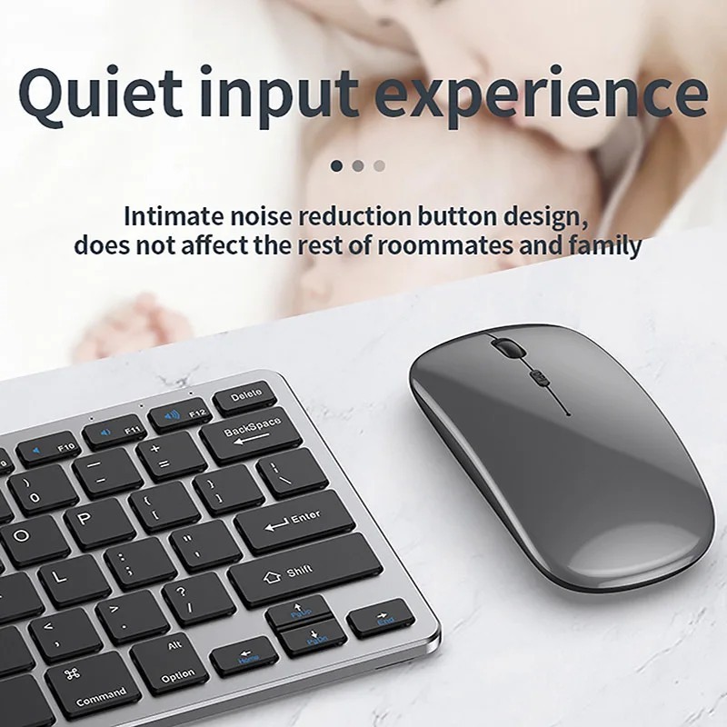 Portable Ergonomic Silent Wireless Keyboard Mouse Combo 2.4G Dual Mode Portable Ergonomic Silent Wireless Keyboard Mouse Combo 2.4G Dual Mode