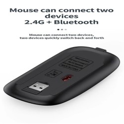 Portable Ergonomic Silent Wireless Keyboard Mouse Combo 2.4G Dual Mode