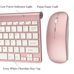 2.4Ghz Ultra-Thin Wireless Keyboard And Mouse Combo With USB Receiver 