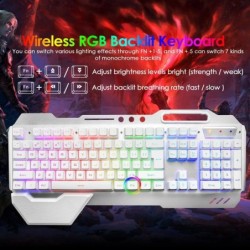 Wireless Gaming Keyboard and Mouse RGB Backlit Rechargeable with Remov