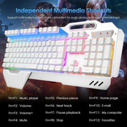 Wireless Gaming Keyboard and Mouse RGB Backlit Rechargeable with Remov