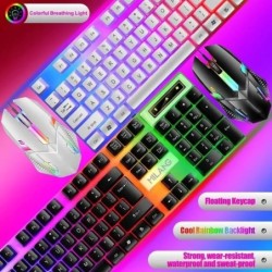 Wired 104Keys Keyboard And Mouse Set Business Office Gaming Colorful L