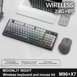 M96 Screen Wireless Keyboard Mouse Kit ZIYOULANG Bluetooth Keyboard Wi