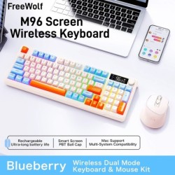M96 Screen Wireless Keyboard Mouse Kit ZIYOULANG Bluetooth Keyboard Wi