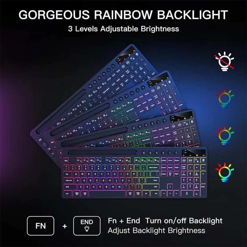 Wireless Keyboard and Mouse Combo with Backlit Full Size Ergonomic Key Wireless Keyboard and Mouse Combo with Backlit Full Size Ergonomic Key