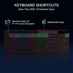 Wireless Keyboard and Mouse Combo with Backlit Full Size Ergonomic Key