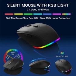 Wireless Keyboard and Mouse Combo with Backlit Full Size Ergonomic Key
