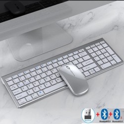 Jomaa Slim Rechargeable Bluetooth Keyboard and Mouse Set for Laptop Co