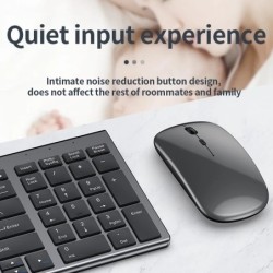 Jomaa Slim Rechargeable Bluetooth Keyboard and Mouse Set for Laptop Co