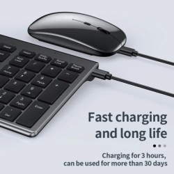 Jomaa Slim Rechargeable Bluetooth Keyboard and Mouse Set for Laptop Co