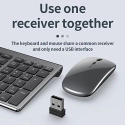Jomaa Slim Rechargeable Bluetooth Keyboard and Mouse Set for Laptop Co