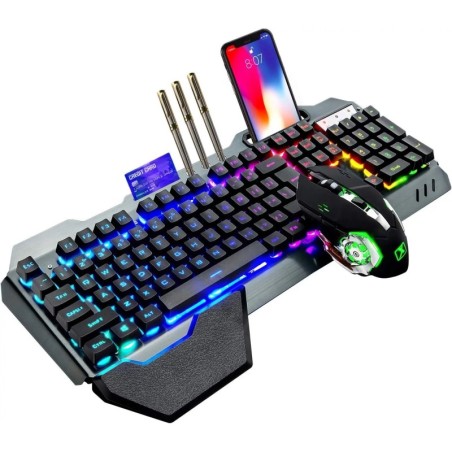 K680 Wireless Gaming Keyboard and Mouse Combo,Rainbow LED Backlit Keyb
