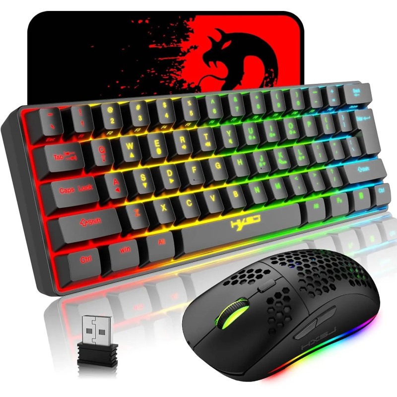 MAMNASNAKE L500 Wireless Gaming Keyboard and Mouse Combo, Mechanical F MAMNASNAKE L500 Wireless Gaming Keyboard and Mouse Combo, Mechanical F
