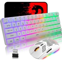 MAMNASNAKE L500 Wireless Gaming Keyboard and Mouse Combo, Mechanical F