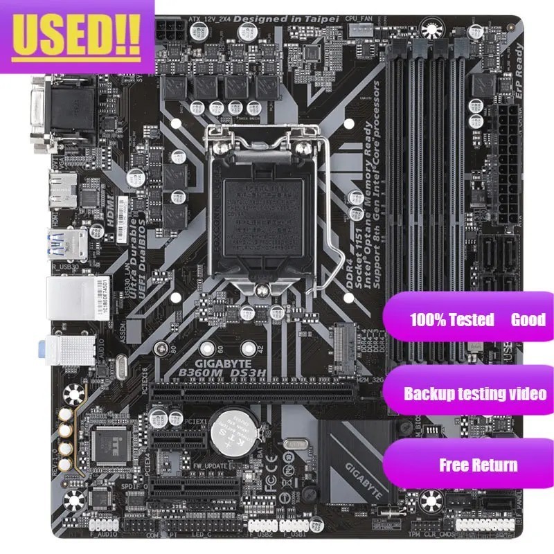 Gigabyte B360M DS3H original LGA 1151 DDR4 B360 desktop computer mothe Gigabyte B360M DS3H original LGA 1151 DDR4 B360 desktop computer mothe