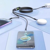 3pcs 100W 3 in 1 Fast Charging Mobile Phone Data Cable For Type-C iPho