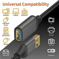 STONEGO USB 3.0 Extension Cable Extension Cable Compatible with USB Ke