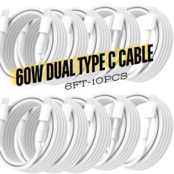 60W Type C USB-C Cable PD Fast Charger Cord Cord For Samsung For iPhon