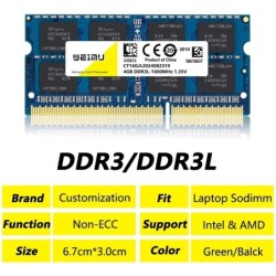 DDR3 DDR3L DDR4 4GB 8GB 16GB Laptop Memories Ram 1066 1333 1600Mhz PC3