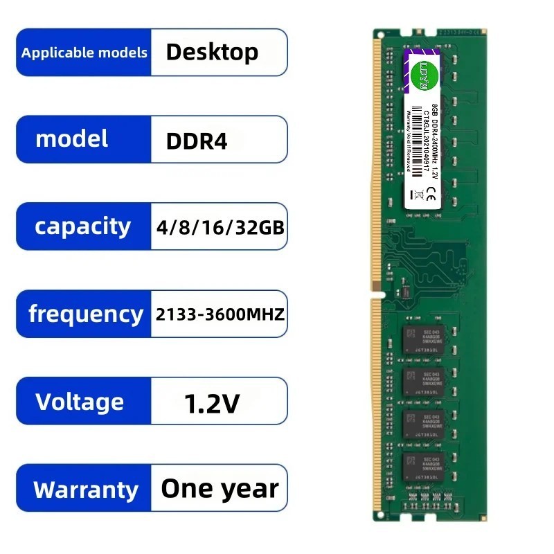 DDR4 4GB 8GB 16GB 32GB 2133MHz 2400MHz 2666MHz 3200MHz Desktop Memory 