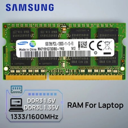 Samsung Laptop Memory DDR3L 1.35V / DDR3 1.5V 1333 1600 MT/s MHz 4GB 8