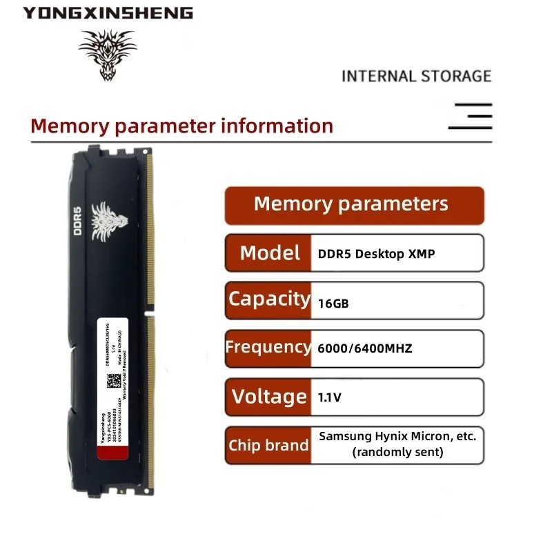 DDR5 Desktop Memory Ram 16GB 6000MHZ 6400MHZ CL38 memory overclocking,