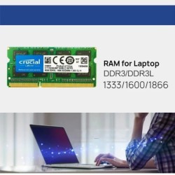Crucial Laptop Memory DDR3L 1.35V/ DDR3 1.5V 1333 1600 1866 MT/s MHz 4