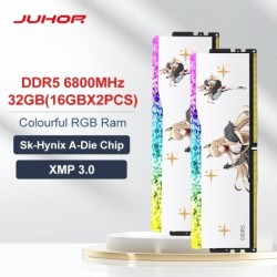 JUHOR Memoria Ram RGB DDR5 16GB 6800MHz 32GB（16GBX2）Desktop RAM Sk-Hyn