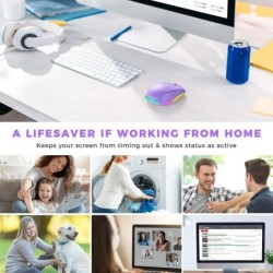 Wireless Mouse Jiggler LED Rechargeable Moving Mouse Mover for Laptop 