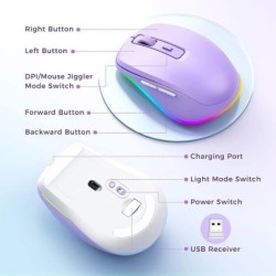 Wireless Mouse Jiggler LED Rechargeable Moving Mouse Mover for Laptop 