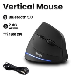 Vertical Ergonomic Mouse Bluetooth-Compatible +2.4GHz+Wired Rechargeab