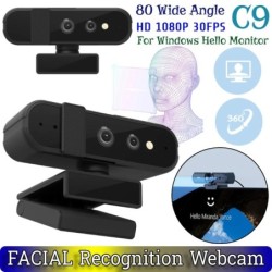 Webcam 80 Wide Angle HD 1080P 30FPS FACIAL Recognition Webcam for Gami