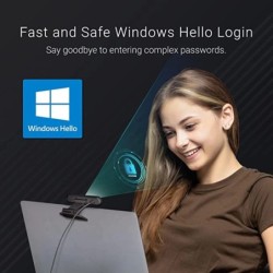 Facial Recognition Webcam with Single Microphone for Windows Hello Ide