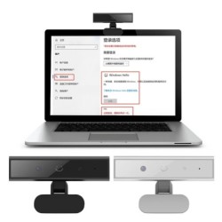 Facial Recognition Webcam with Single Microphone for Windows 10/11 Com