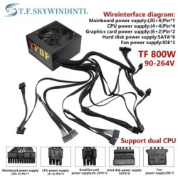 800W ATX Power Supply ATX Desktop Computer PSU Gold Mining Chia Rated 