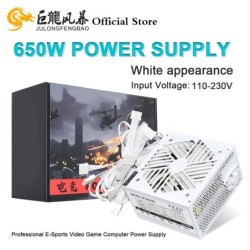 JULONGFENGBAO White ATX 650W Desktop E-Sports Video Game Computer Powe