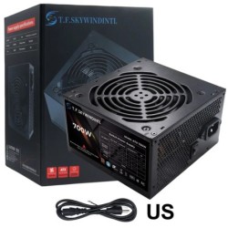 T.F.SKYWINDINTL PC PSU Power Supply 700W Game Gamer RGB 120mm Fan 110V