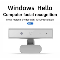 Facial Recognition Webcam with Single Microphone for Windows Hello Ide