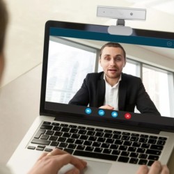 Facial Recognition Webcam with Single Microphone for Windows Hello Com