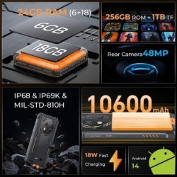 Oukitel G1 teléfono resistente versión Global 6,52 ''HD + 10600mAh bat
